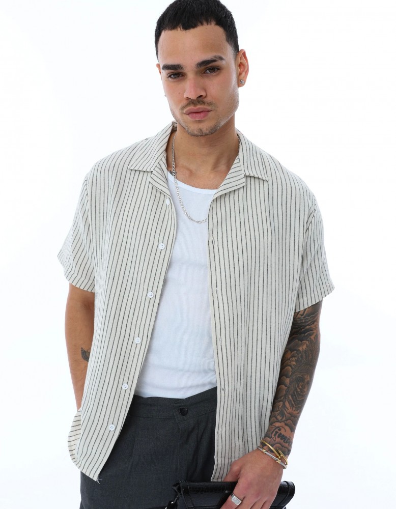 OVERSIZE İNCE ÇİZGİLİ GÖMLEK OVERSIZE İNCE ÇİZGİLİ GÖMLEK