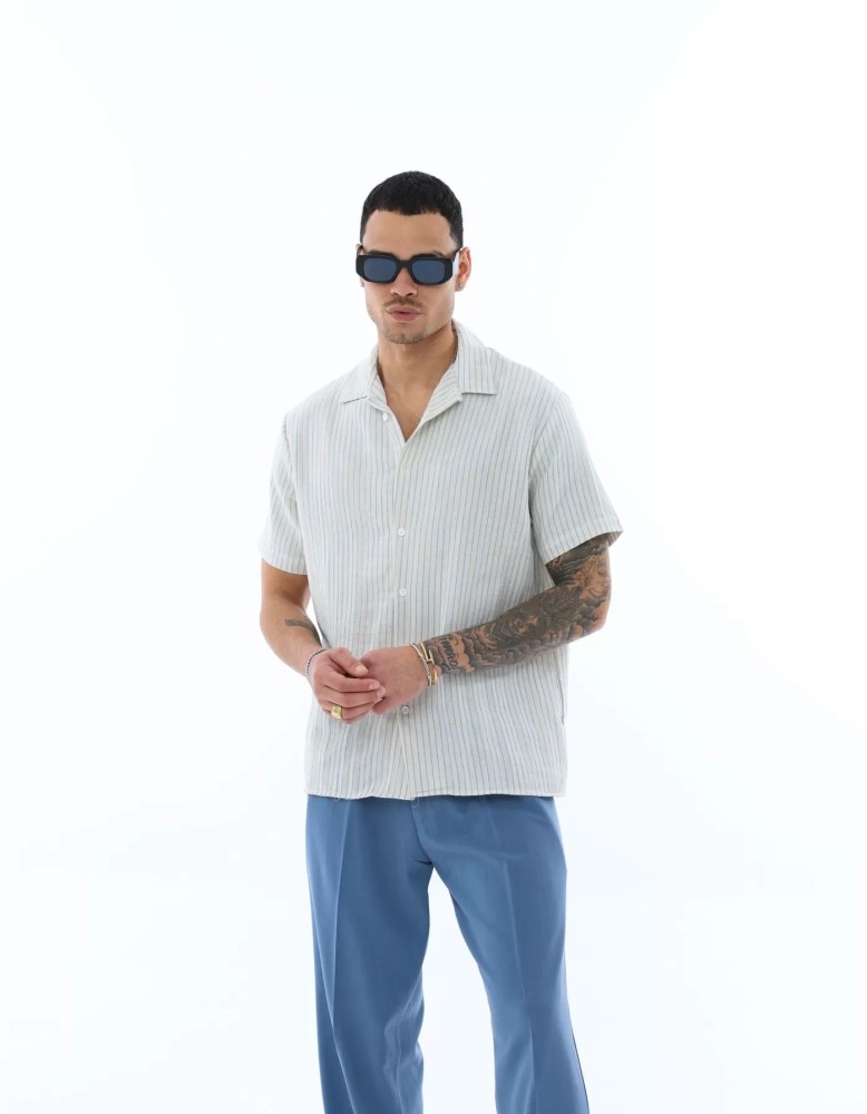 OVERSIZE İNCE ÇİZGİLİ GÖMLEK OVERSIZE İNCE ÇİZGİLİ GÖMLEK