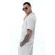 OVERSIZE KALIN ÇİZGİLİ KISA KOLLU GÖMLEK OVERSIZE KALIN ÇİZGİLİ KISA KOLLU GÖMLEK