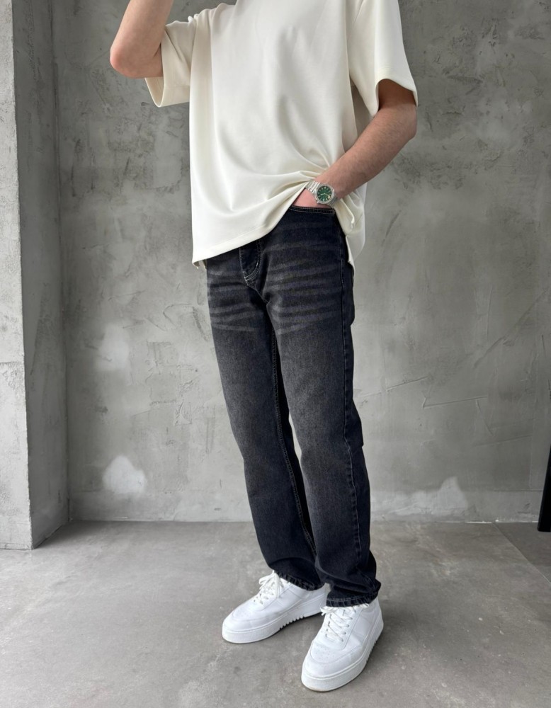 Siyah Dikiş Detaylı Baggy Jean Siyah Dikiş Detaylı Baggy Jean