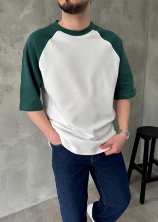 Yeşil Reglan Kol Oversize T-Shirt