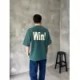Yeşil Win Nakışlı Yıkamalı Oversize T-Shirt Yeşil Win Nakışlı Yıkamalı Oversize T-Shirt