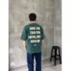 Yeşil Yıkamalı Nakış Detaylı Oversize T-Shirt Yeşil Yıkamalı Nakış Detaylı Oversize T-Shirt