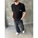 Siyah Los Angeles Nakışlı Triko T-Shirt Siyah Los Angeles Nakışlı Triko T-Shirt