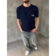 Lacivert Los Angeles Nakışlı Triko T-Shirt