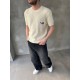 Krem Los Angeles Nakışlı Triko T-Shirt