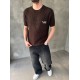 Kahve Los Angeles Nakışlı Triko T-Shirt Kahve Los Angeles Nakışlı Triko T-Shirt