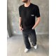 Siyah Los Angeles Nakışlı Triko T-Shirt Siyah Los Angeles Nakışlı Triko T-Shirt