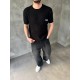 Siyah Los Angeles Nakışlı Triko T-Shirt Siyah Los Angeles Nakışlı Triko T-Shirt
