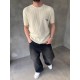 Krem Los Angeles Nakışlı Triko T-Shirt