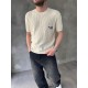 Krem Los Angeles Nakışlı Triko T-Shirt